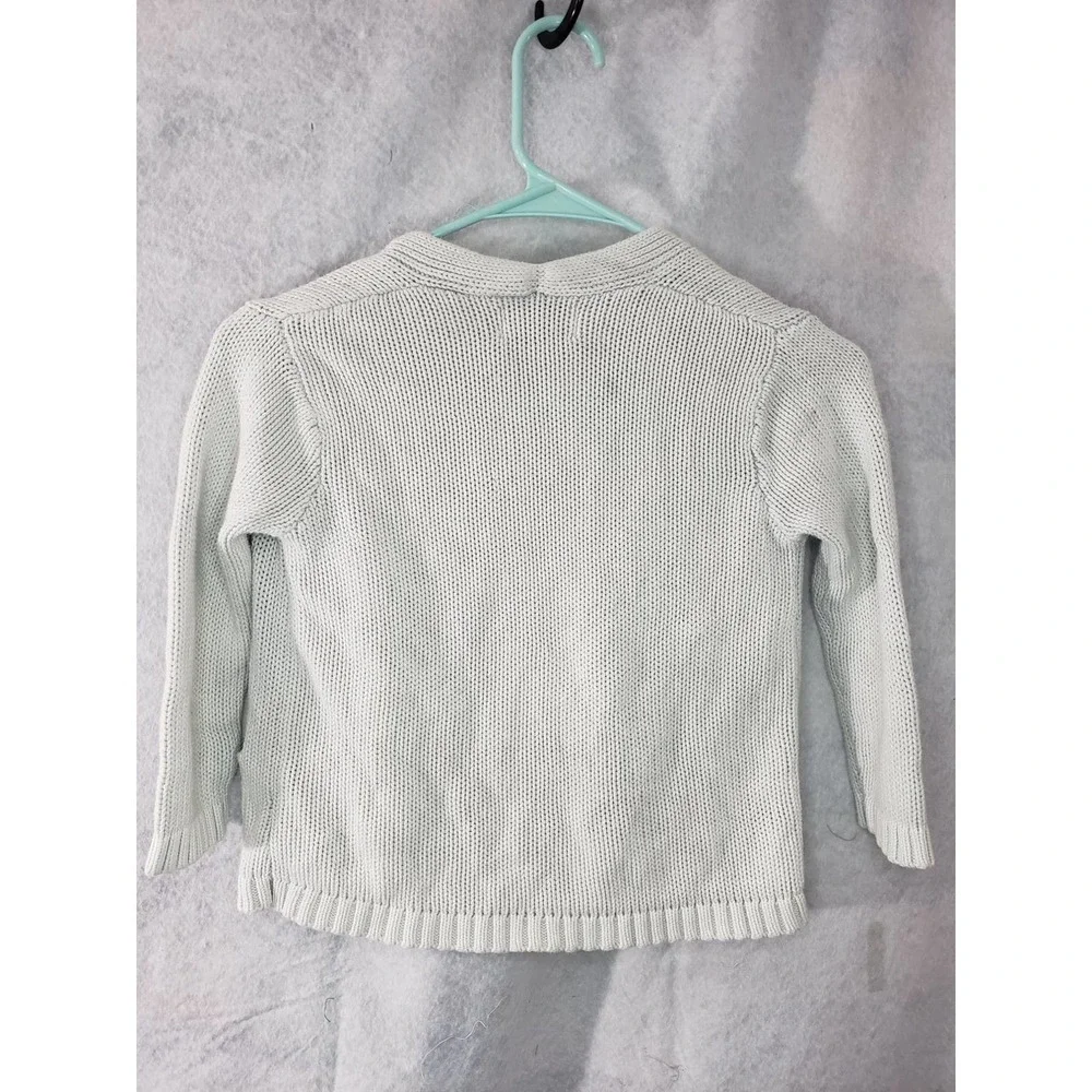 3 items- girls 5 off-white cardi, size 5 salmon dress, 4/5 sweater
